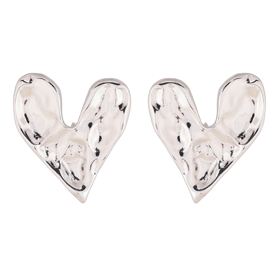 Серьги Xuping цвет Родий пусеты Сердечки фото №1