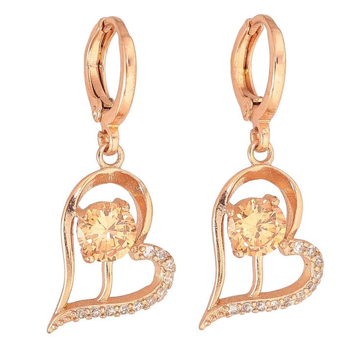 Сережки Xuping колір Позолота РО підвіски а колечках Сердечки з пісочними кристалами на один бік фото №17 Сережки Xuping колір Позолота РО підвіски а колечках Сердечки з пісочними кристалами на один бік фото №17