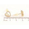 Сережки Xuping колір Позолота 14K пусети Сердечка з кристалами на один бік фото №2