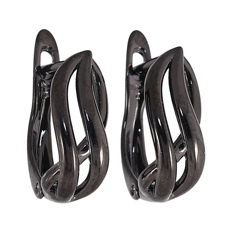 Сережки Xuping Колір Позолота Black (чорне золото) англійський замок Декоративний візерунок на один бік фото №23