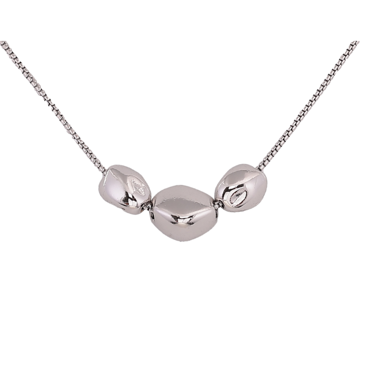 Подвеска на цепочке Xuping Цвет Родий Три бусины размер 43-45см х 1мм фото №20