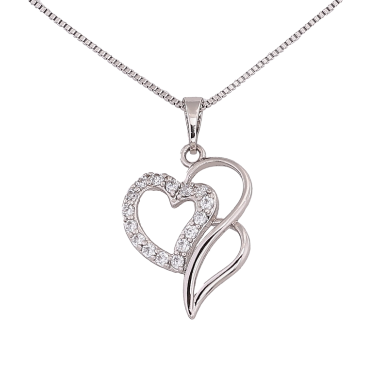 Подвеска на цепочке Xuping Цвет Родий Сердечко размер 45см х 1мм фото №1