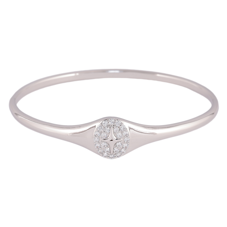 Браслет Xuping Цвет Родий Узор с кристаллами ø 6см фото №1 Браслет Xuping Цвет Родий Узор с кристаллами ø 6см фото №1