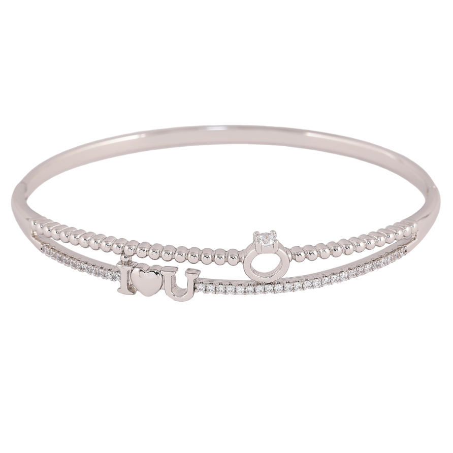 Браслет Xuping Колір Родій Візерунок I Love You ø 6см фото №1