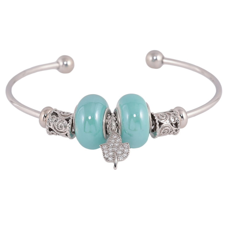 Браслет Xuping Колір Родій У стилі Pandora, декоративні намистини на жорсткому кільці ø 6см фото №14