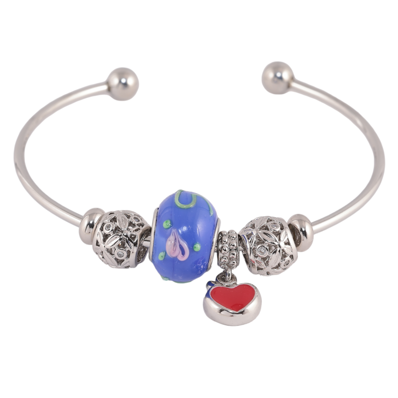 Браслет Xuping Колір Родій У стилі Pandora, декоративні намистини на жорсткому кільці ø 6см фото №19