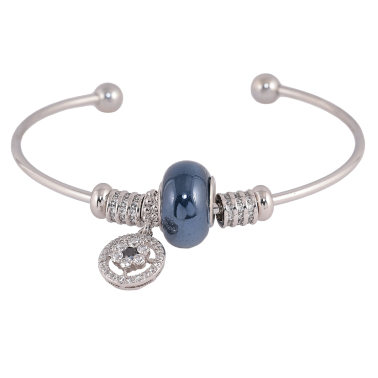 Браслет Xuping Колір Родій У стилі Pandora, декоративні намистини на жорсткому кільці ø 6см фото №15