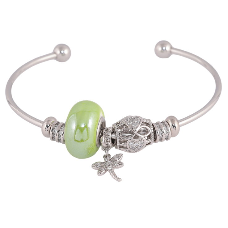 Браслет Xuping Колір Родій У стилі Pandora, декоративні намистини на жорсткому кільці ø 6см фото №20