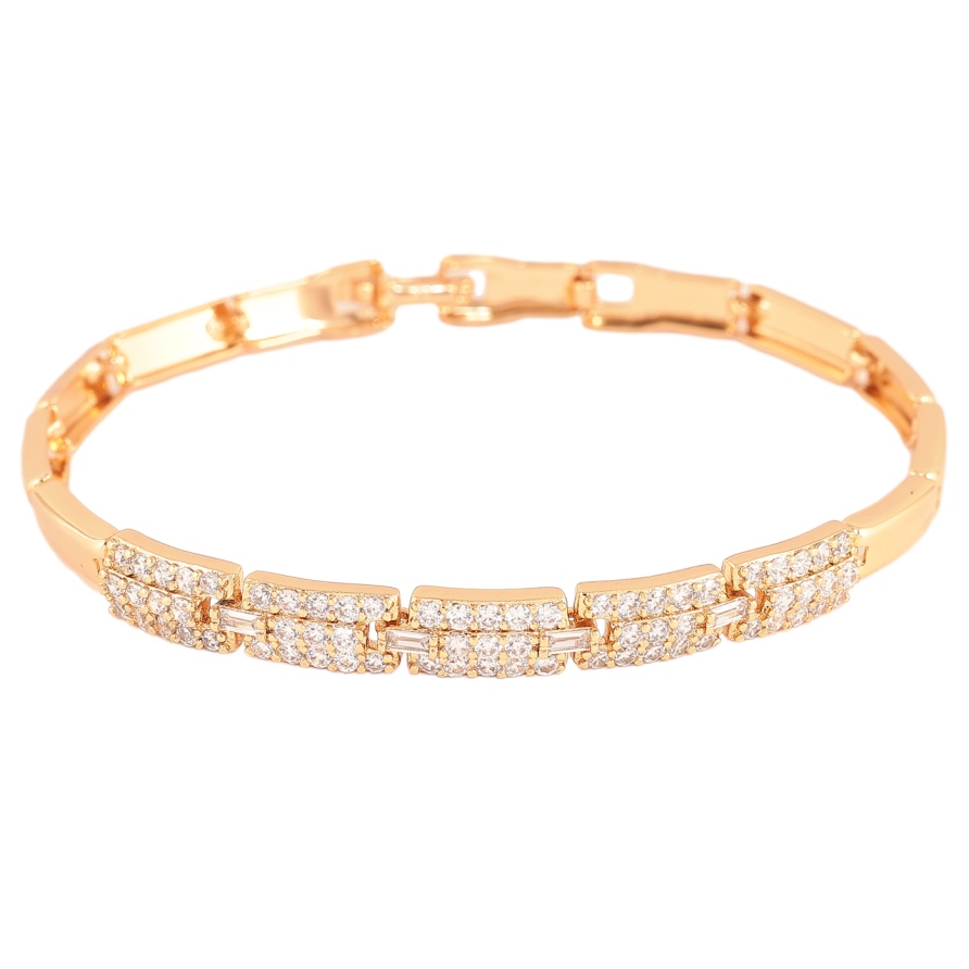 Браслет Xuping Цвет Позолота 18K Инкрустация кристаллами размер 18,5 см х 4-6 мм фото №1