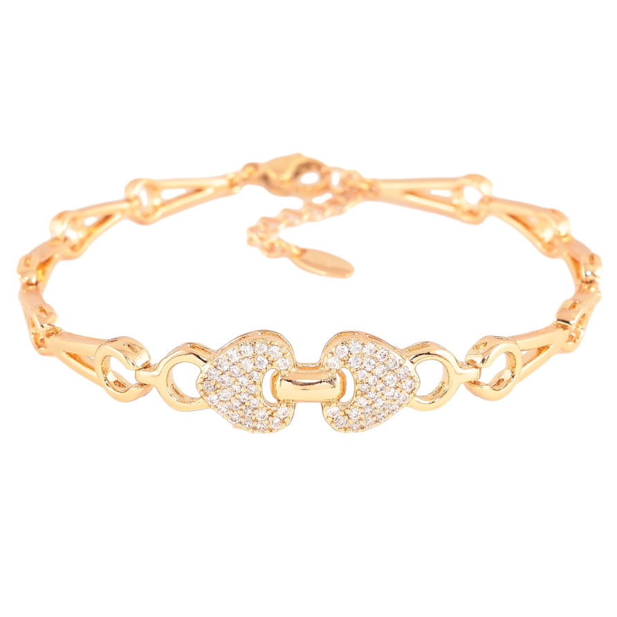 Браслет Xuping Колір Позолота 18K Візерунок з кристалами розмір з доп. ланцюжком 17-20.5см х 6-10мм фото №1