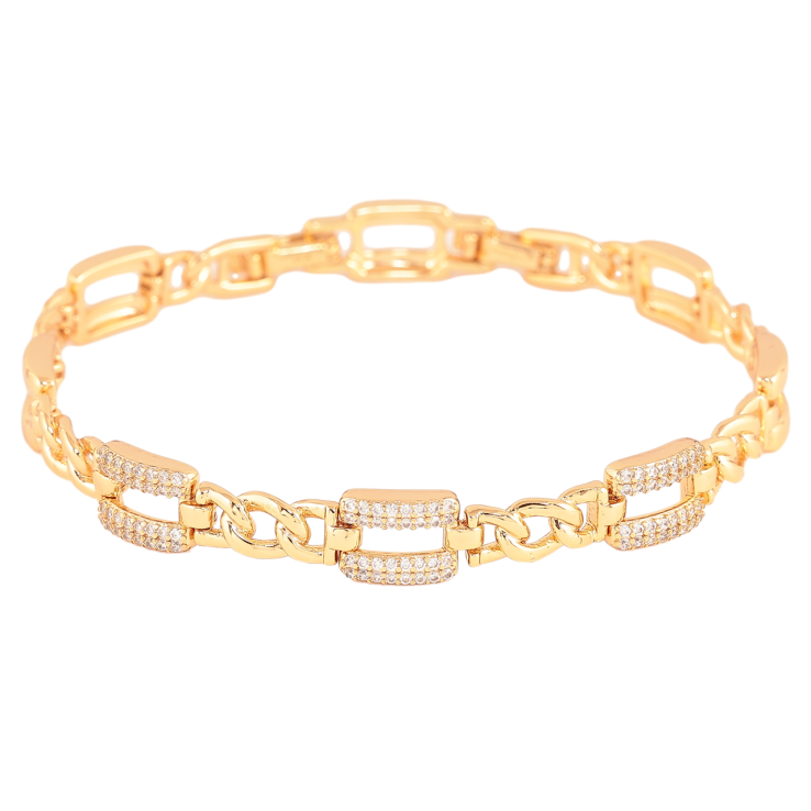 Браслет Xuping Колір Позолота 18K Ланцюжок з інкрустацією кристалами розмір з додатковим замком 17,19см х 5-8мм фото №20