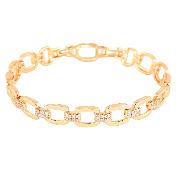 Браслет Xuping Колір Позолота 18K Візерунок з кристалами розмір з додатковим замком 17.5,19.5см х 8мм фото №17