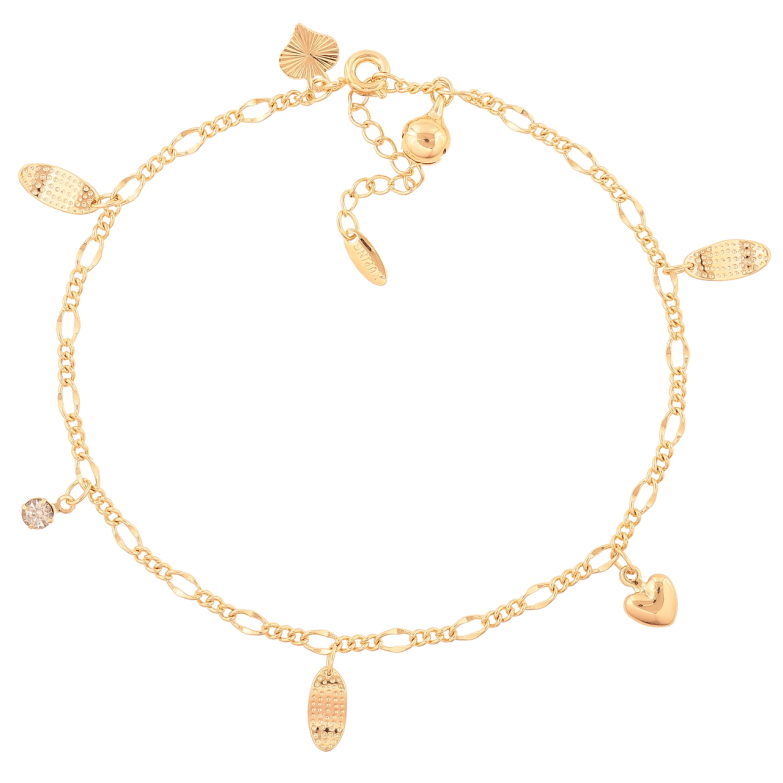 Браслет Xuping Колір Позолота 18K на ногу Ланцюжок з підвісками розмір з дод. ланцюжком 22.5-25.5см х 3мм фото №1