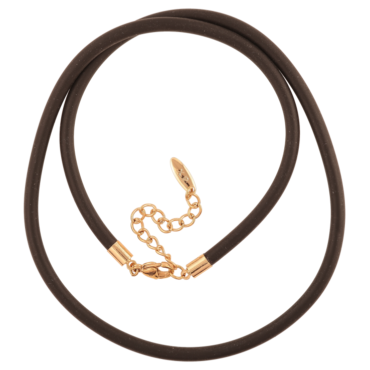 Шнур Xuping Позолота 18K Чорний каучуковий шнур довжина 51-56см х 4мм фото №5