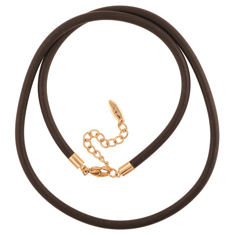 Шнур Xuping Позолота 18K Чорний каучуковий шнур довжина 51-56см х 4мм фото №1 Шнур Xuping Позолота 18K Чорний каучуковий шнур довжина 51-56см х 4мм фото №1