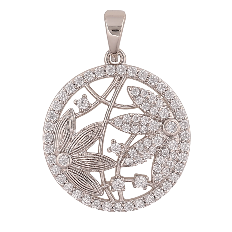 Кулон Xuping Колір Родій Квітковий візерунок з інкрустацією кристалами для ланцюжка до 5мм фото №23 Кулон Xuping Колір Родій Квітковий візерунок з інкрустацією кристалами для ланцюжка до 5мм фото №23