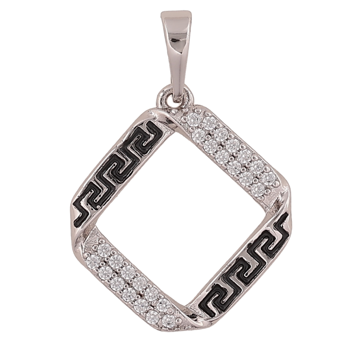 Кулон Xuping Колір Родій Грецький візерунок з інкрустацією кристалами для ланцюжка до 5мм фото №18
