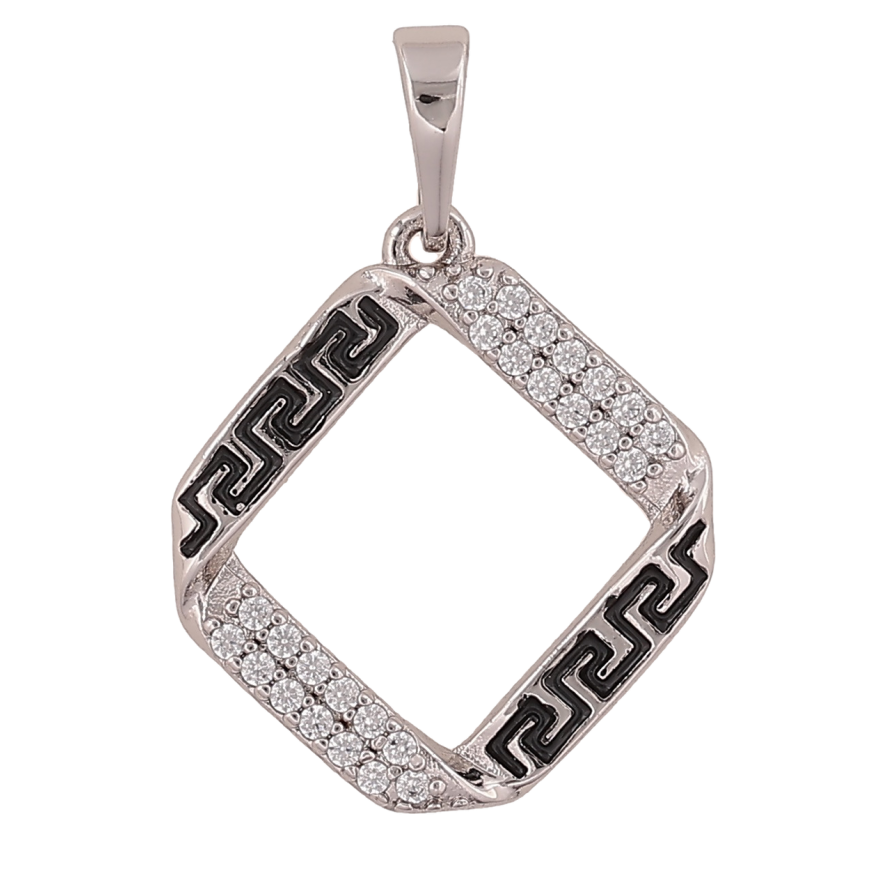 Кулон Xuping Цвет Родий Греческий узор с инкрустацией кристаллов для цепочки до 5мм фото №1