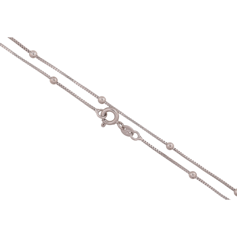 Цепочка Xuping Цвет Родий Плетение Венецианское с бусинами длина 45см х 1-2.5мм фото №1