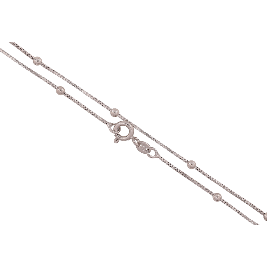 Ланцюжок Xuping Колір Родій Плетіння Венеціанське з намистинами довжина 45см х 1-2.5мм фото №1