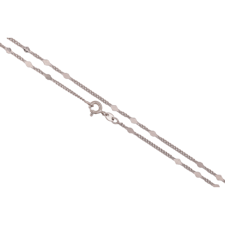 Ланцюжок Xuping Колір Родій Плетіння Панцирне з прокатаними ромбами довжина 45см х 1.5-3мм фото №12