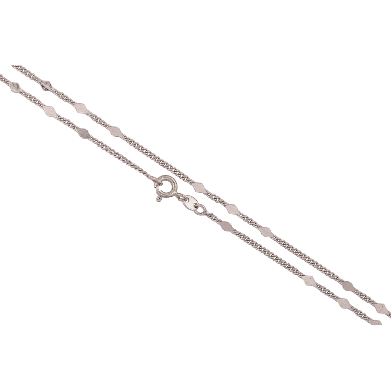 Ланцюжок Xuping Колір Родій Плетіння Панцирне з прокатаними ромбами довжина 45см х 1.5-3мм фото №1 Ланцюжок Xuping Колір Родій Плетіння Панцирне з прокатаними ромбами довжина 45см х 1.5-3мм фото №1