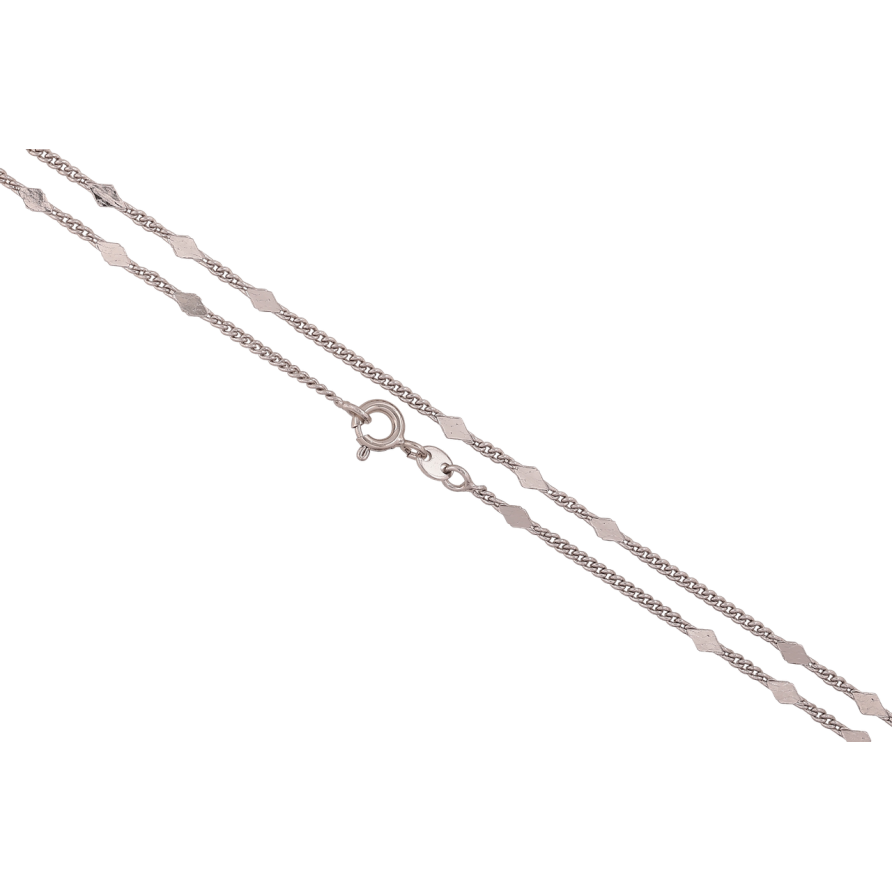 Ланцюжок Xuping Колір Родій Плетіння Панцирне з прокатаними ромбами довжина 45см х 1.5-3мм фото №1 Ланцюжок Xuping Колір Родій Плетіння Панцирне з прокатаними ромбами довжина 45см х 1.5-3мм фото №1