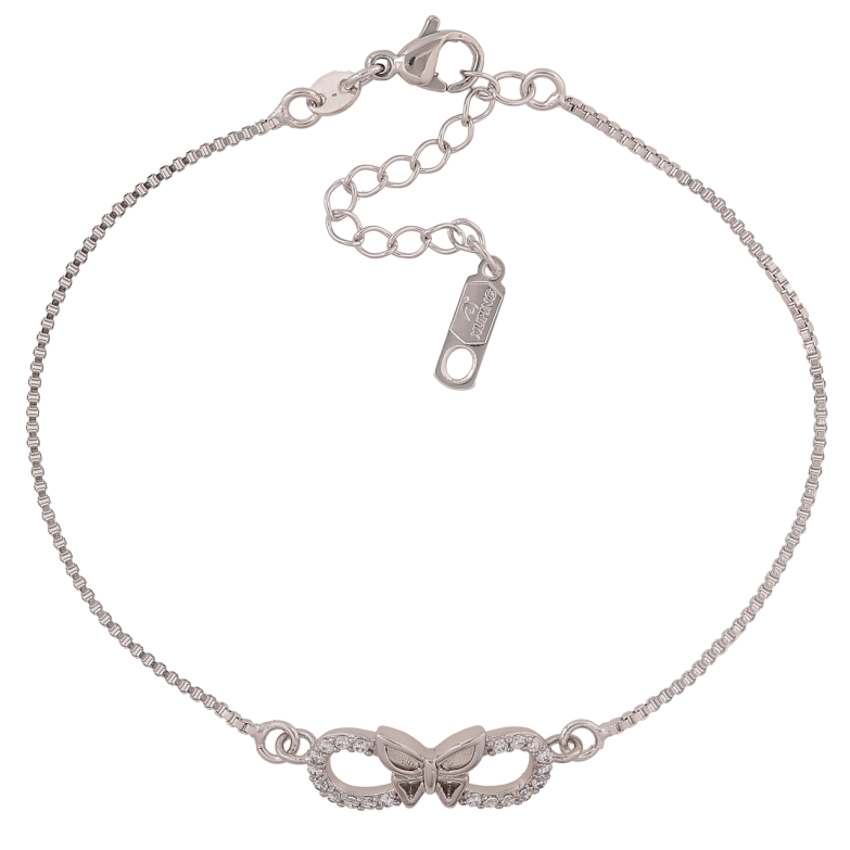 Браслет Xuping Колір Родій Ланцюжок з вставкою метелик розмір з дод. ланц. 18-22см х 1мм фото №7