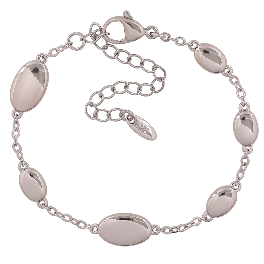 Браслет Xuping Цвет Родий Цепочка с овальными вставками размер с доп.цеп. 15-20см х 2-7мм фото №1