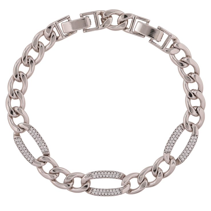 Браслет Xuping Колір Родій Ланцюжок Панцирний з кристалами розмір з дод. замком 17,20см х 7-9мм фото №13 Браслет Xuping Колір Родій Ланцюжок Панцирний з кристалами розмір з дод. замком 17,20см х 7-9мм фото №13