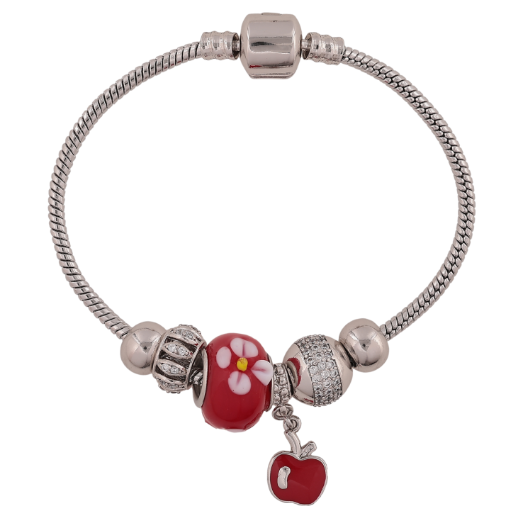 Браслет Xuping Колір Родій У стилі Pandora, Ювелірний шнур з намистинами розмір 18см х 3мм фото №21