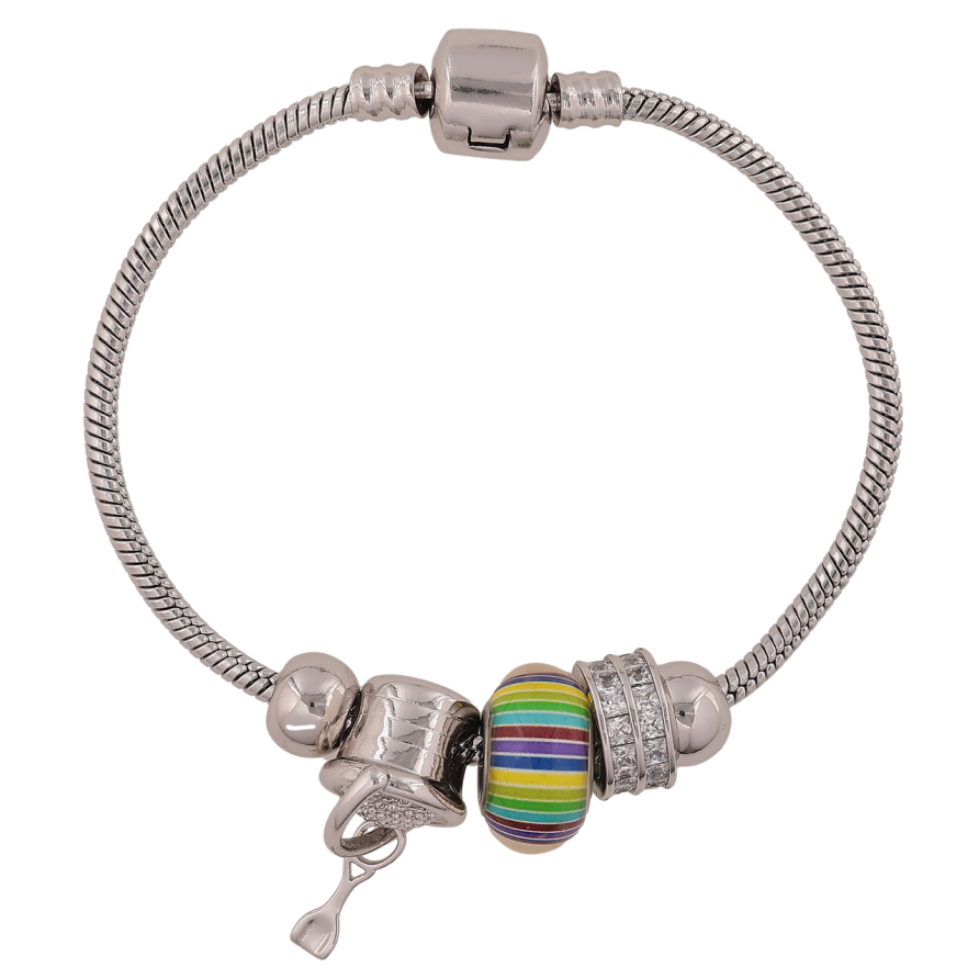 Браслет Xuping Колір Родій У стилі Pandora, Ювелірний шнур з намистинами розмір 18см х 3мм фото №1