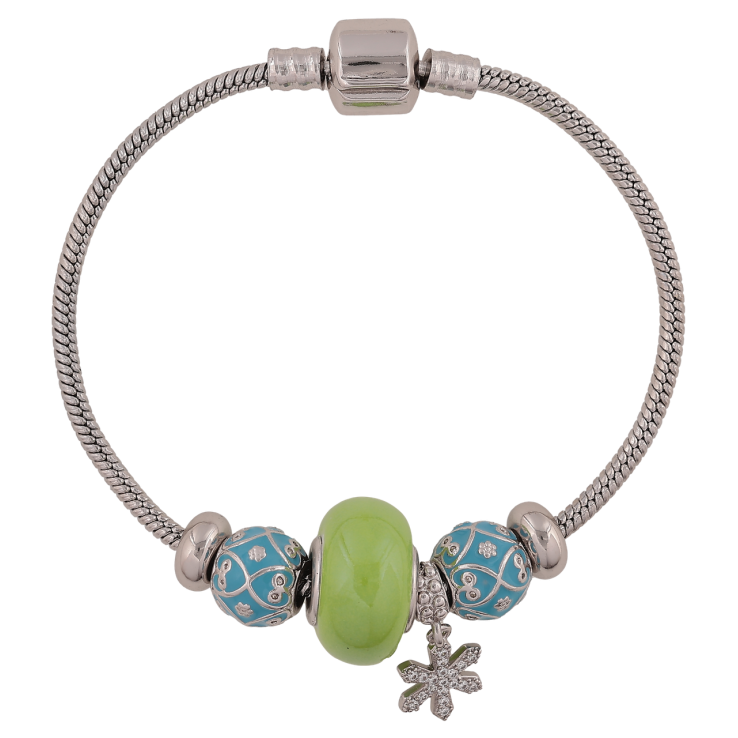 Браслет Xuping Колір Родій У стилі Pandora, Ювелірний шнур з намистинами розмір 18см х 3мм фото №23