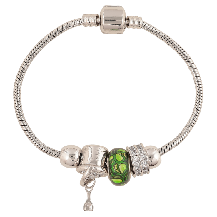 Браслет Xuping Колір Родій У стилі Pandora, Ювелірний шнур з намистинами розмір 18см х 3мм фото №24