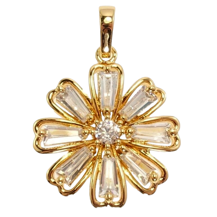 Кулон Xuping Позолота 18K Квітка Пелюстки Прямокутні Кристали фото №15