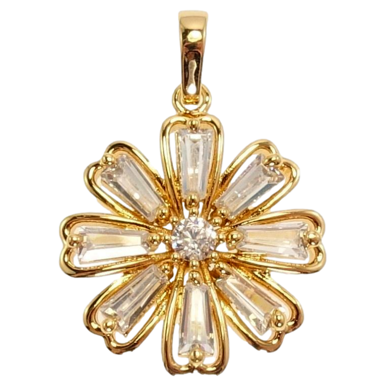 Кулон Xuping Позолота 18K Цветок Лепестки Прямоугольные Кристаллы фото №1