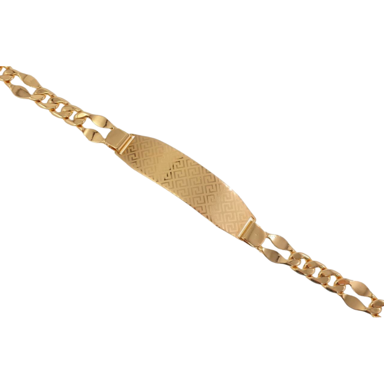 Браслет Xuping Позолота 18K Панцирне Плетіння та Пластина Тиснення Грецький Орнамент довжина 19,5 см фото №1 Браслет Xuping Позолота 18K Панцирне Плетіння та Пластина Тиснення Грецький Орнамент довжина 19,5 см фото №1