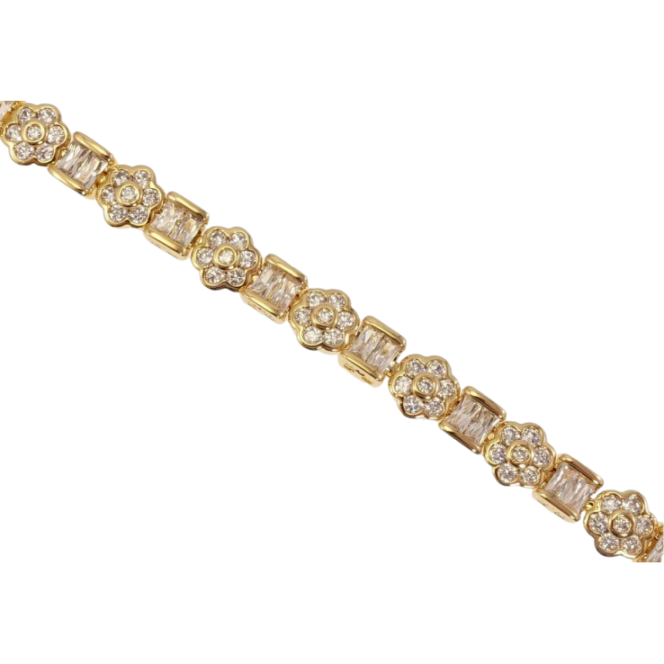 Браслет Xuping Позолота 18K Прямокутні Кристали Парами та Квіточки з Цирконієм довжина 19 см фото №25 Браслет Xuping Позолота 18K Прямокутні Кристали Парами та Квіточки з Цирконієм довжина 19 см фото №25