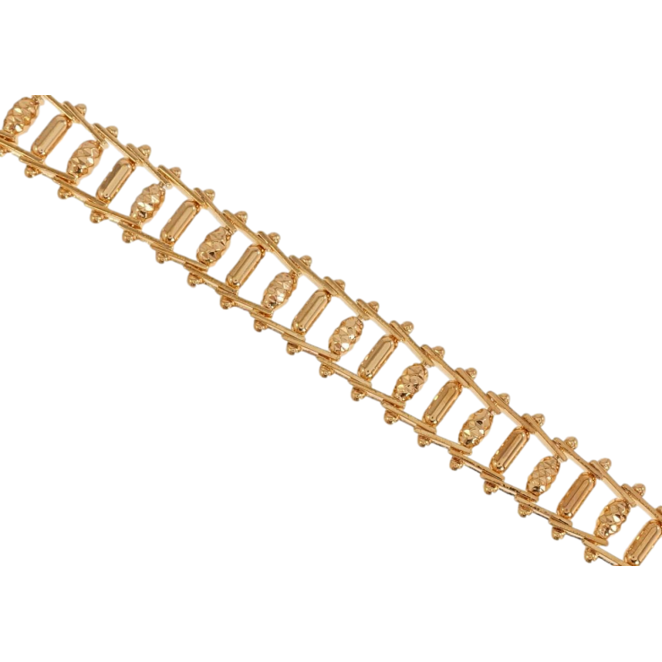 Браслет Xuping Позолота 18K Глідерне Плетіння Бочонки з Гранями довжина 18,5 см фото №7 Браслет Xuping Позолота 18K Глідерне Плетіння Бочонки з Гранями довжина 18,5 см фото №7