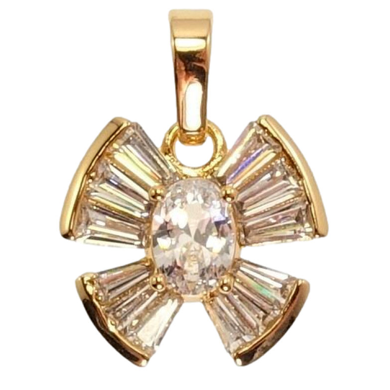 Кулон Xuping Позолота 18 К Декоративный Бантик Инкрустация Кристаллы фото №1 Кулон Xuping Позолота 18 К Декоративный Бантик Инкрустация Кристаллы фото №1