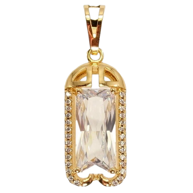 Кулон Xuping Позолота 18K Прямокутний Кристал в Оправі з Інкрустацією Дрібний Цирконій фото №10