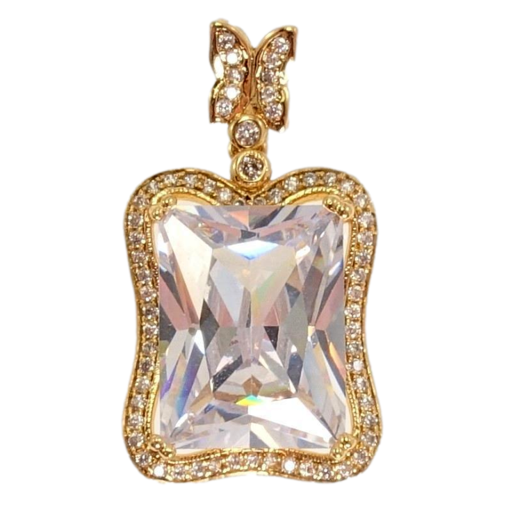 Кулон Xuping Позолота 18K Великий Гранений Кристал у Фігурній Оправі з Інкрустацією Цирконієм фото №19