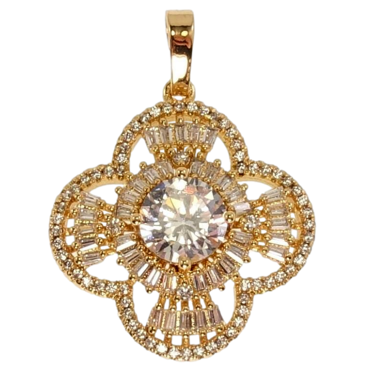 Кулон Xuping Позолота 18K Вставка Кристал в Оправі Чотири Декоративні Пелюстки фото №18