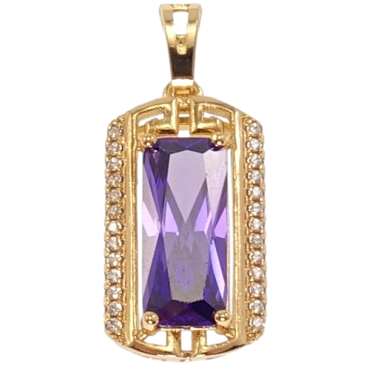Кулон Xuping Позолота 18 К Фіолетовий Прямокутний Кристал Оправа в Грецькому Стилі з Інкрустацією фото №9 Кулон Xuping Позолота 18 К Фіолетовий Прямокутний Кристал Оправа в Грецькому Стилі з Інкрустацією фото №9