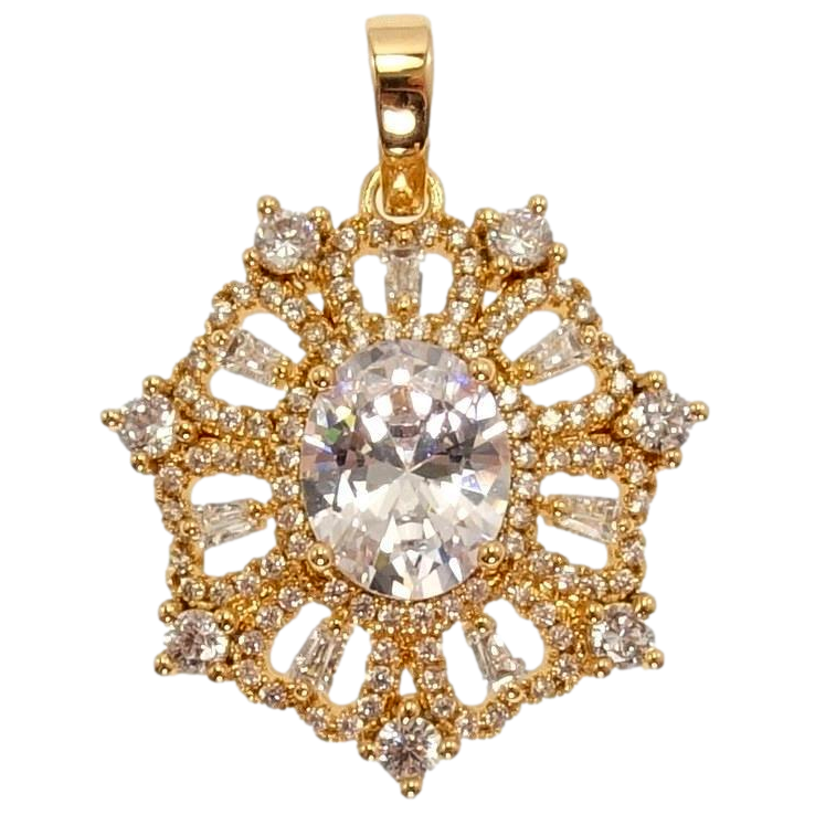 Кулон Xuping Позолота 18 К Вставка Овальний Кристал в Ажурній Оправі з Інкрустацією Цирконій фото №19