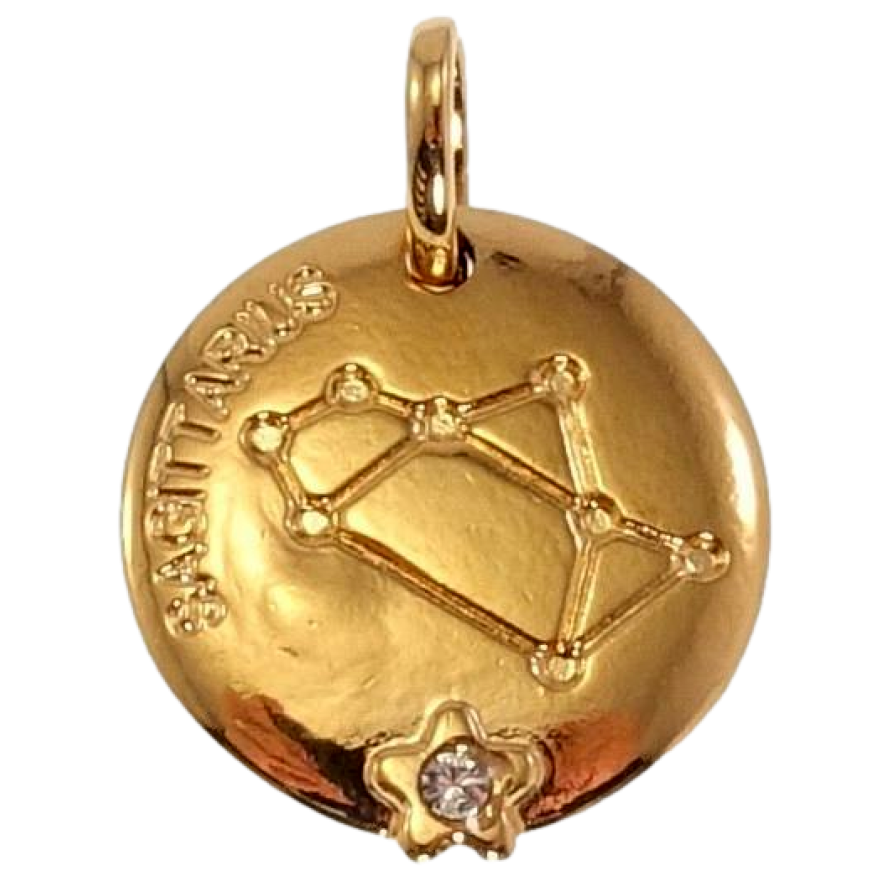 Кулон Xuping Позолота 18 К Круглий Двосторонній Медальйон Знак Зодіаку Стрілець фото №1 Кулон Xuping Позолота 18 К Круглий Двосторонній Медальйон Знак Зодіаку Стрілець фото №1