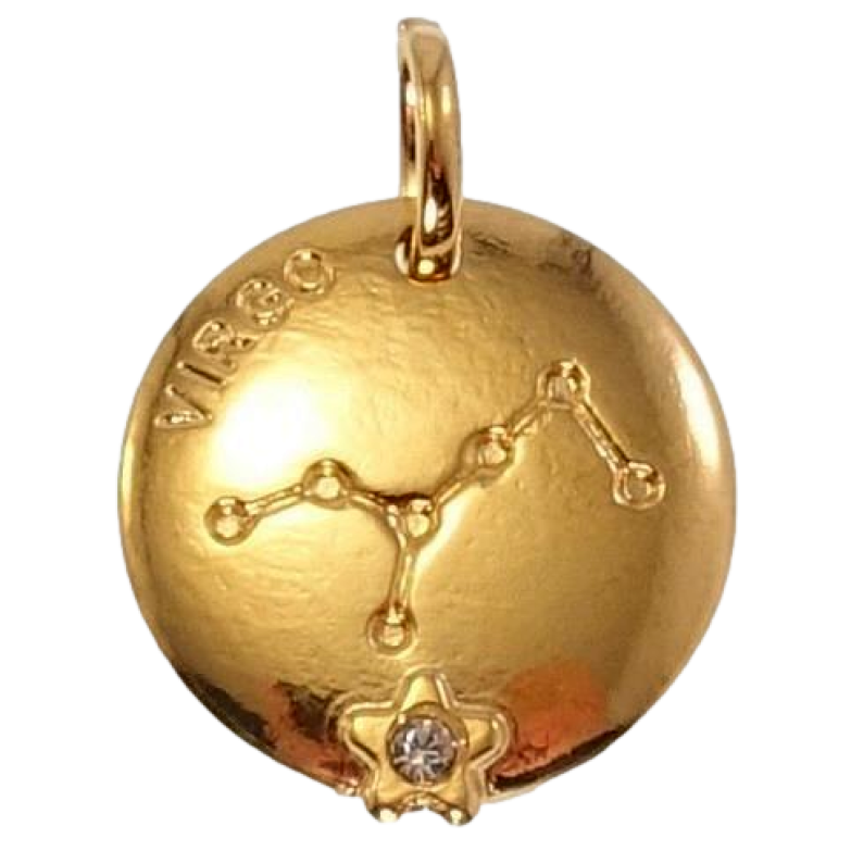 Кулон Xuping Позолота 18 К Круглий Двосторонній Медальйон Знак Зодіаку Діва фото №1 Кулон Xuping Позолота 18 К Круглий Двосторонній Медальйон Знак Зодіаку Діва фото №1