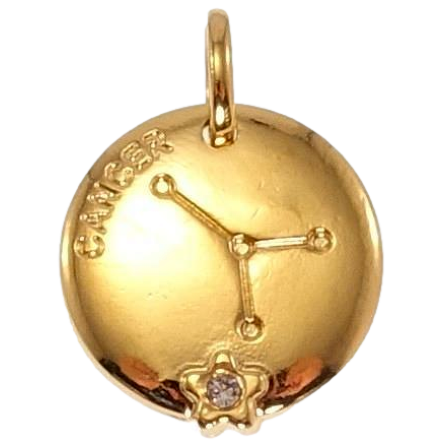 Кулон Xuping Позолота 18 К Круглий Двосторонній Медальйон Знак Зодіаку Рак фото №1 Кулон Xuping Позолота 18 К Круглий Двосторонній Медальйон Знак Зодіаку Рак фото №1
