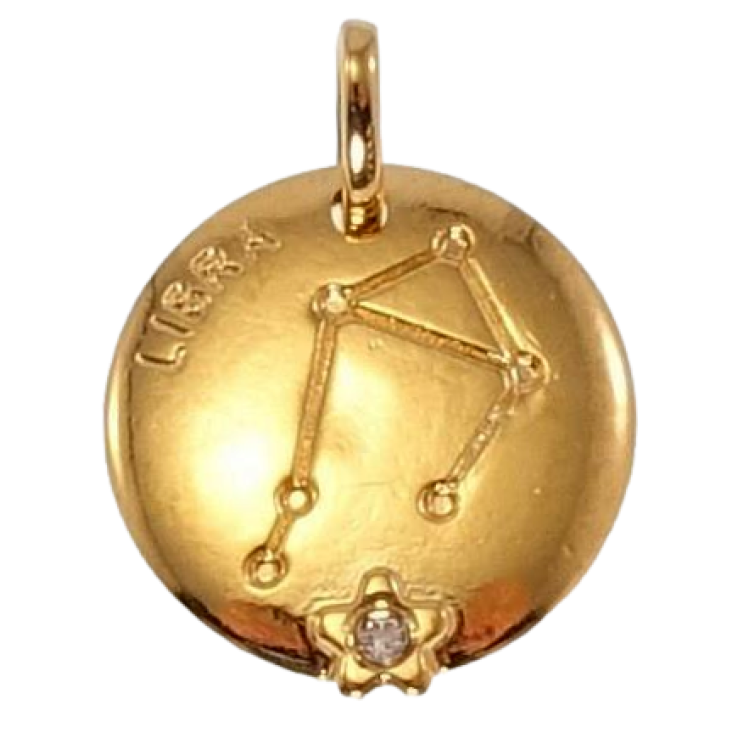 Кулон Xuping Позолота 18 К Круглий Двосторонній Медальйон Знак Зодіаку Терези фото №3 Кулон Xuping Позолота 18 К Круглий Двосторонній Медальйон Знак Зодіаку Терези фото №3