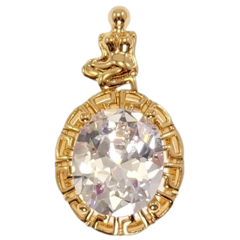 Кулон Xuping Позолота 18 К Діва Вставка Гранений Овальний Кристал Окантовка Меандрова Лінія фото №7 Кулон Xuping Позолота 18 К Діва Вставка Гранений Овальний Кристал Окантовка Меандрова Лінія фото №7